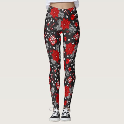 Christmas decoration pattern design leggings