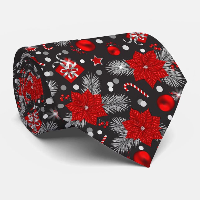 Christmas decoration pattern design neck tie (Rolled)