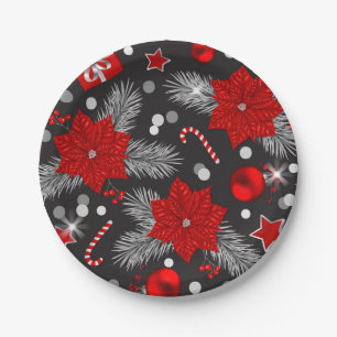 Christmas decoration pattern design paper plates
