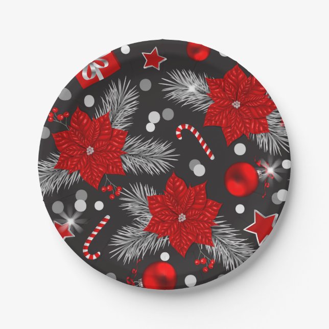Christmas decoration pattern design paper plates (Front)