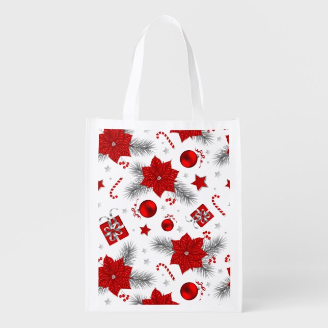 Christmas decoration pattern grocery bag (Front)
