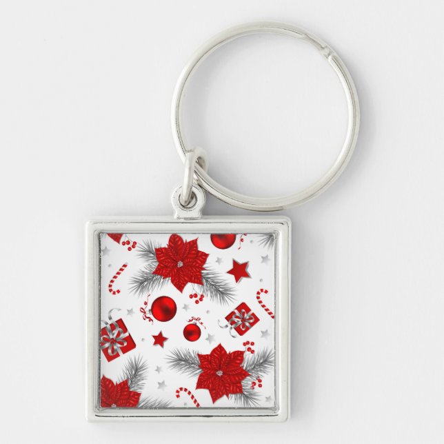 Christmas decoration pattern keychain (Front)