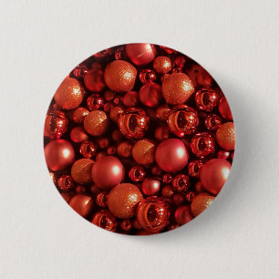 Christmas Decoration Red Baubles Button