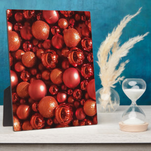 Christmas Decoration Red Baubles Plaque