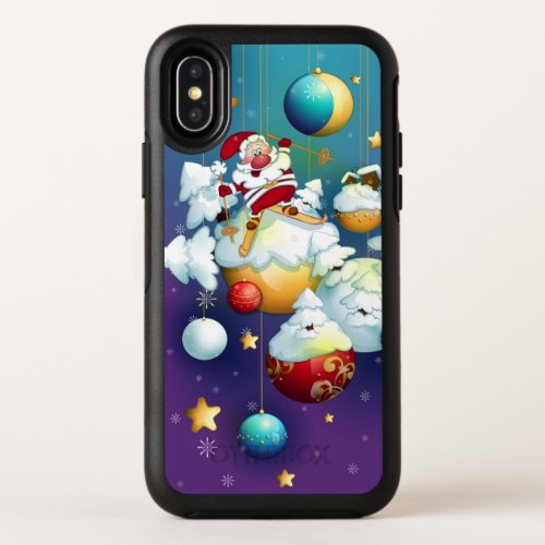 Christmas Decoration Skiing Santa  Holidays OtterBox Symmetry iPhone XS Case