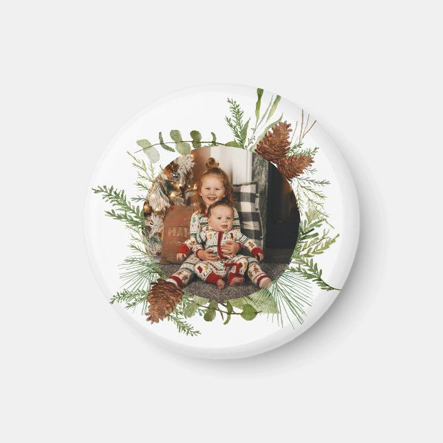 Christmas decoration with your photo personalized  magnet (Front)