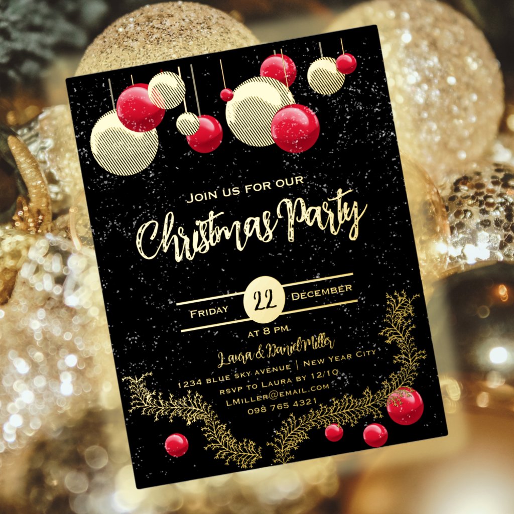 Christmas decorations and snow