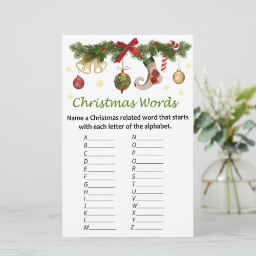 Christmas decorations christmas alphabet words gam