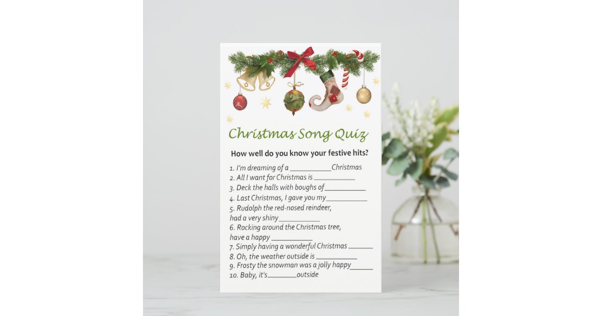 Christmas decorations christmas song quiz game Zazzle