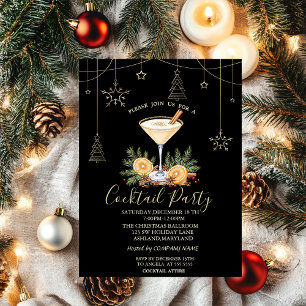 Christmas Decorations Cocktail Orange Christmas Invitation