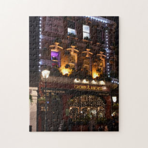 Christmas Decorations, Covent Garden Pub, London Jigsaw Puzzle