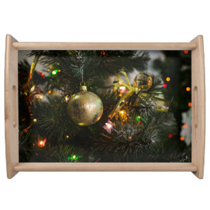 Christmas decorations: festive tree ornamentation serving tray