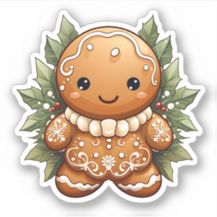 Christmas Decorations Gingerbread Baked With Love Sticker