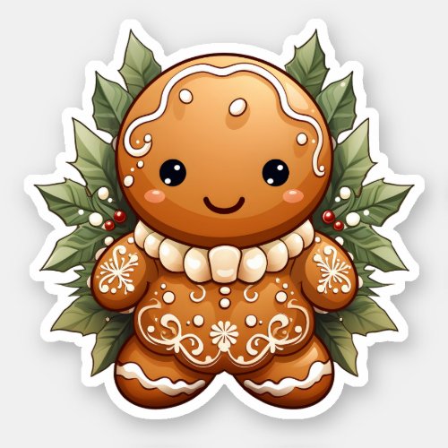Christmas Decorations Gingerbread Baked With Love Sticker