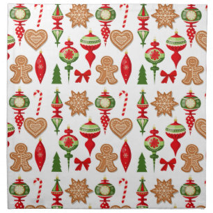 Christmas Decorations Gingerbread Cookies Candy Cloth Napkin