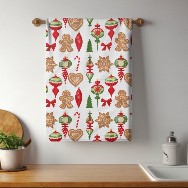 Christmas Decorations Gingerbread Cookies Candy Kitchen Towel (Creator Uploaded)