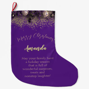 Christmas decorations in points personalized large christmas stocking