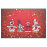 Christmas decorations on a red background fabric