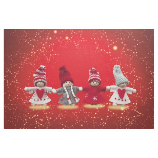 Christmas decorations on a red background fabric