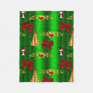 Christmas Decorations On Green Fleece Blanket