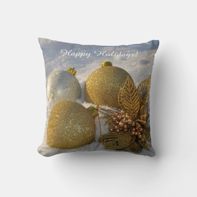 Christmas Decorations optional text throw pillow (Front)