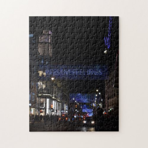 Christmas Decorations Oxford Street London UK Jigsaw Puzzle