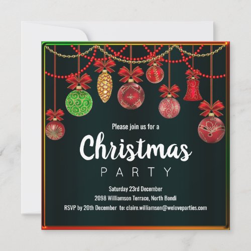 Christmas Decorations Party Invite