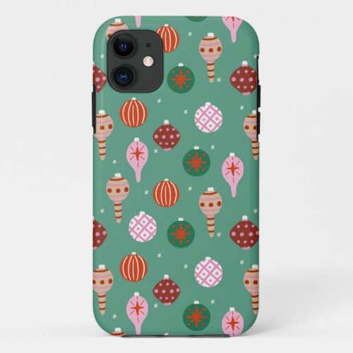 Christmas decorations pattern _ green iPhone 11 case