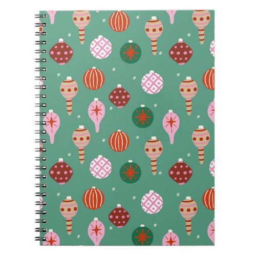 Christmas decorations pattern _ green notebook