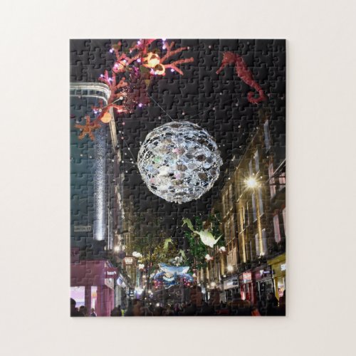 Christmas Decorations SoHo London UK Jigsaw Puzzle