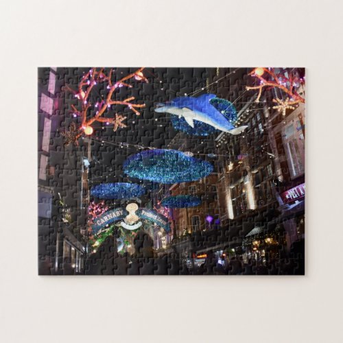 Christmas Decorations SoHo London UK Jigsaw Puzzle