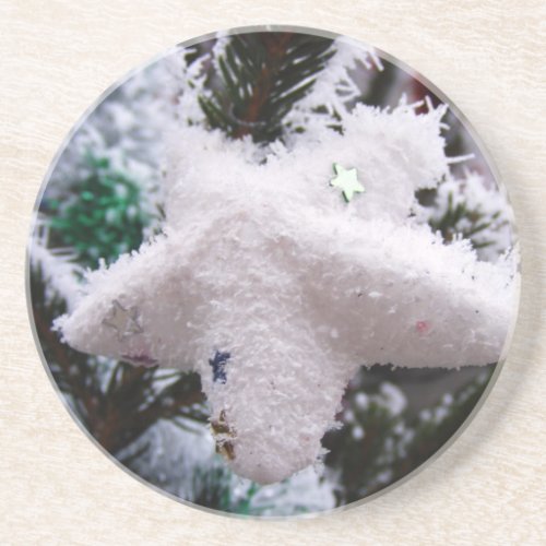 Christmas Decorations Star Frosted Drink Coaster