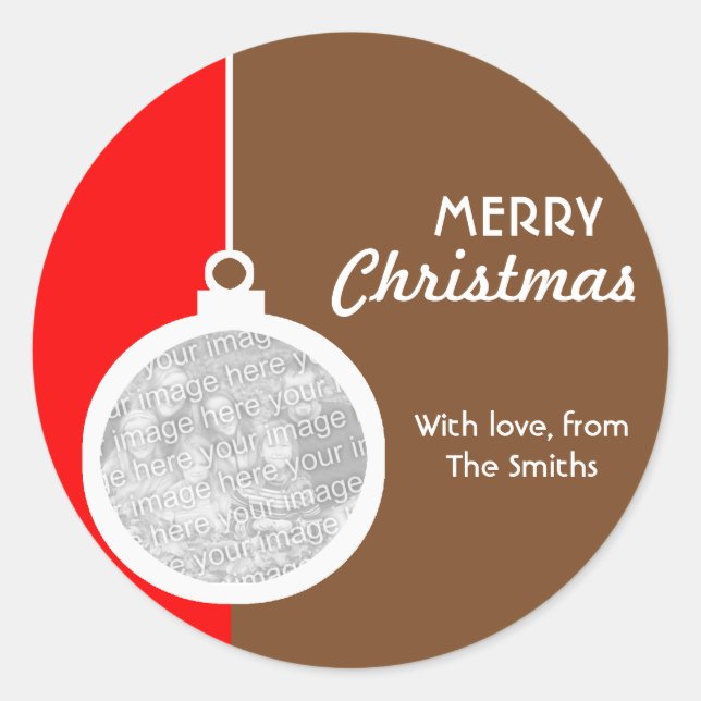 Christmas Decorative Ball Classic Round Sticker (Front)