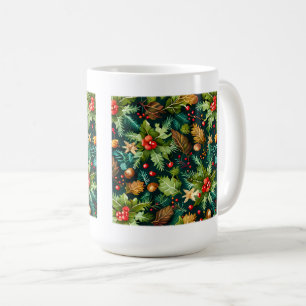 Christmas Decorative Pattern Classic Mug, 15 oz  Coffee Mug
