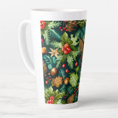 Christmas Decorative Pattern Latte Mug at Zazzle