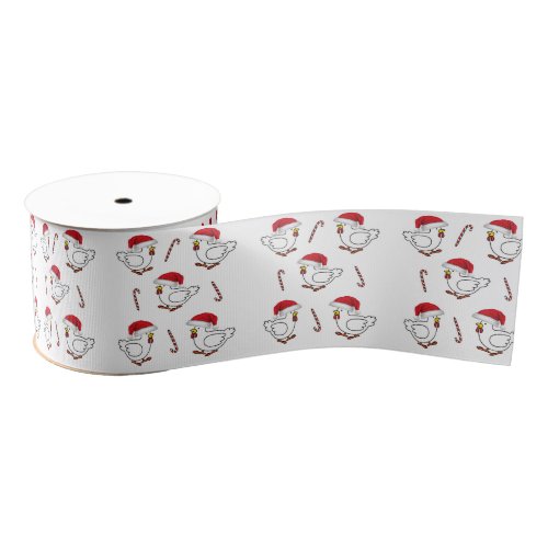 Christmas Decorative Ribbon Chicks with Santa Hat Grosgrain Ribbon