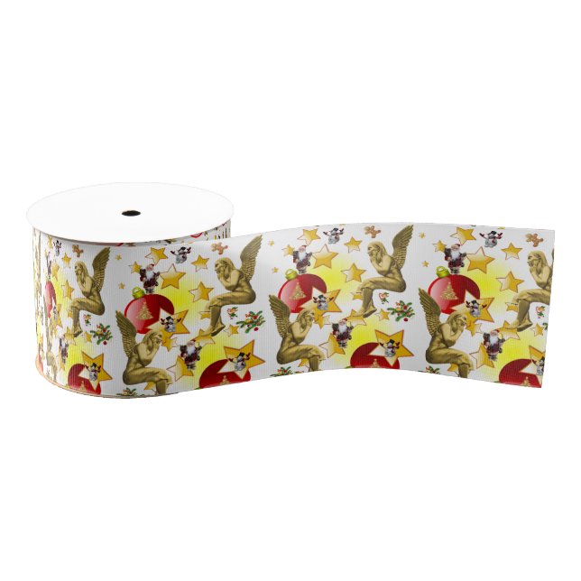 Christmas Decorative Ribbon, Christmas Angel Grosgrain Ribbon (Spool)