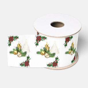 Christmas Decorative Ribbon, Christmas Candle Grosgrain Ribbon