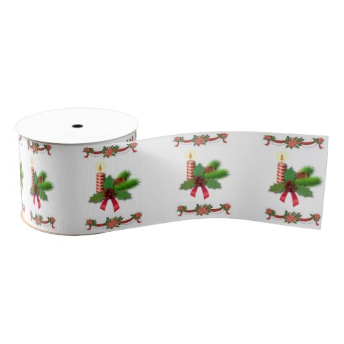 Christmas Decorative Ribbon Christmas Candle Grosgrain Ribbon