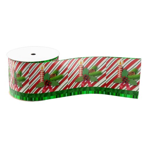 Christmas Decorative Ribbon Christmas Candle Grosgrain Ribbon