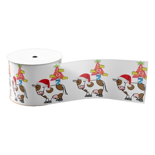 Christmas Decorative Ribbon Cow Hat Milk Cheese  Grosgrain Ribbon