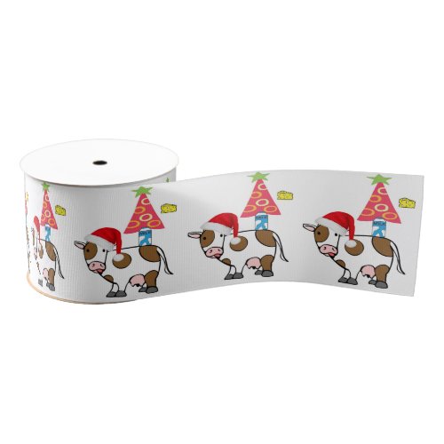 Christmas Decorative Ribbon Cow Hat Milk Cheese  Grosgrain Ribbon