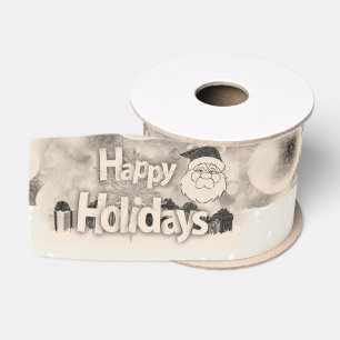 Christmas Decorative Ribbon, Happy Holidays Grosgrain Ribbon