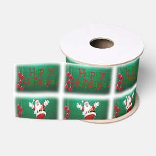Christmas Decorative Ribbon, Happy Holidays Grosgrain Ribbon