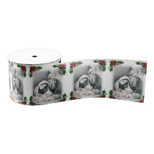 Christmas Decorative Ribbon, Jesus Christ Grosgrain Ribbon