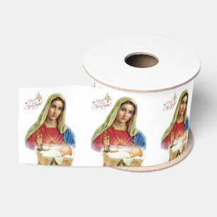 Christmas Decorative Ribbon, Jesus Christ Grosgrain Ribbon
