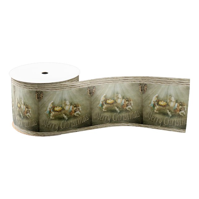 Christmas Decorative Ribbon, Jesus Christ Grosgrain Ribbon (Spool)