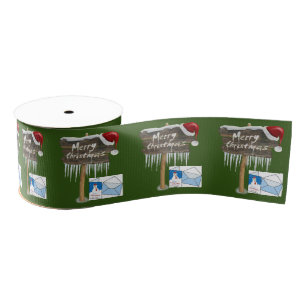 Christmas Decorative Ribbon, Merry Christmas Grosgrain Ribbon