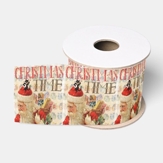 Christmas Decorative Ribbon, Merry Christmas Grosgrain Ribbon (Spool)