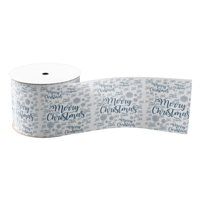 Christmas Decorative Ribbon, Merry Christmas Grosgrain Ribbon (Spool)